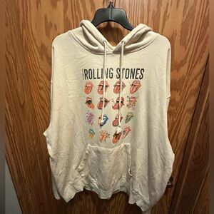 Oversized Cream Rolling Stones Graphic Hoodie